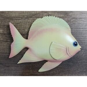 2004 Art Americana Compton CA Fish Wall Hanging Yellow Orange Ocean Decor B13